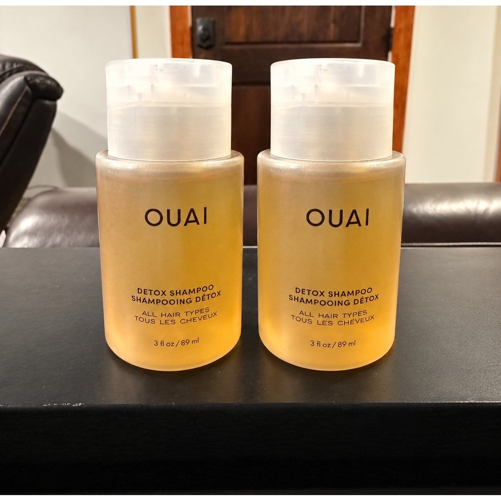 OUAI Detox Shampoo Travel Size Duo 3 fl oz / 89 ml Each Set of 2 All Hair Types